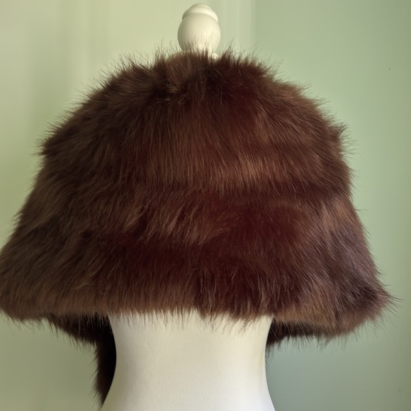 Faux Fur Neck Wrap brown evening dressy one size - Picture 4 of 12